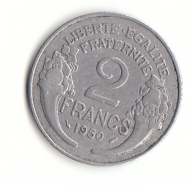  2 Francs Frankreich 1950  (G534)   