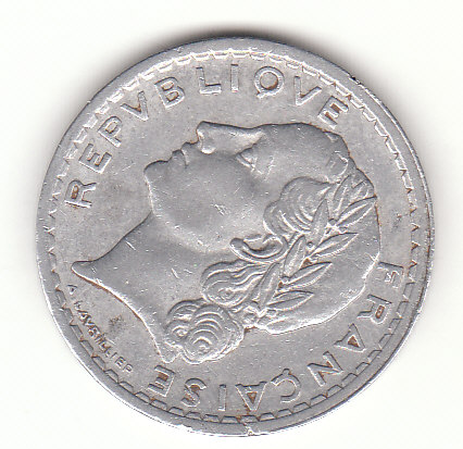  5 Francs Frankreich 1945 / Paris / (G539)   