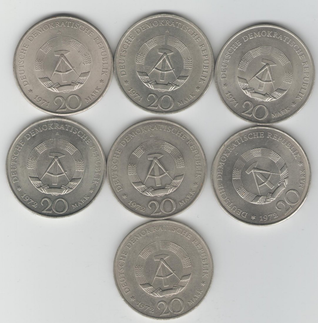  Lot von 20 Mark Münzen der DDR(k227)   