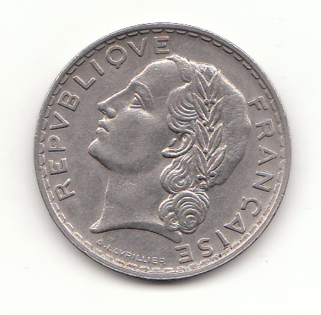  5 Francs Frankreich 1933/ (G310)   