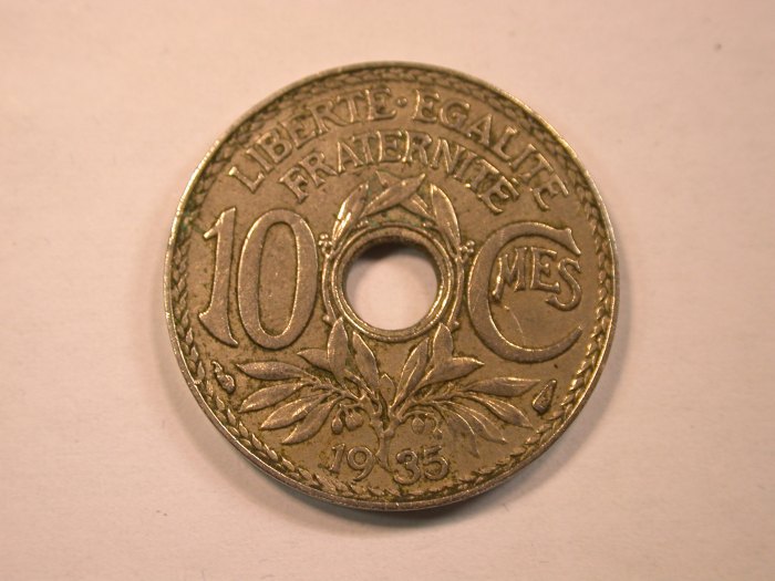  13205 Frankreich 10 Centimes Landauer 1938 in ss-vz   