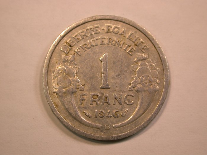 13205 Frankreich 1 Franc Morlon 1946 B in ss/ss+