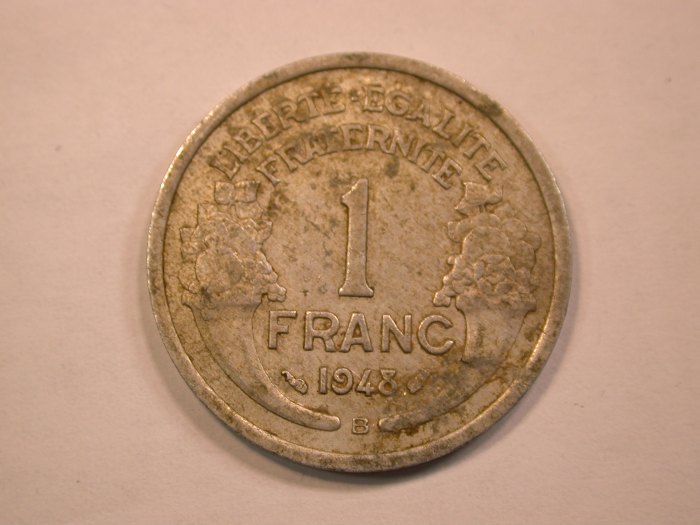  13205 Frankreich 1 Franc Morlon  1948 B in f.ss/ss   