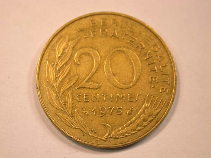  13205 Frankreich  20 Centimes  1975 in ss-vz   