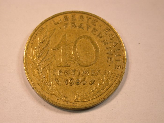  13205 Frankreich  10 Centimes 1986 in ss-vz   