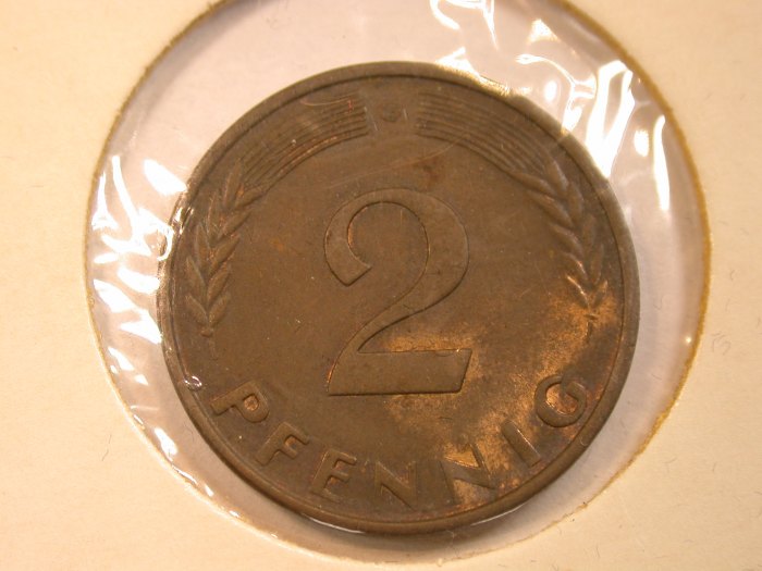  13010  2 Pfennig  1959 G in vz  Orginalbilder   