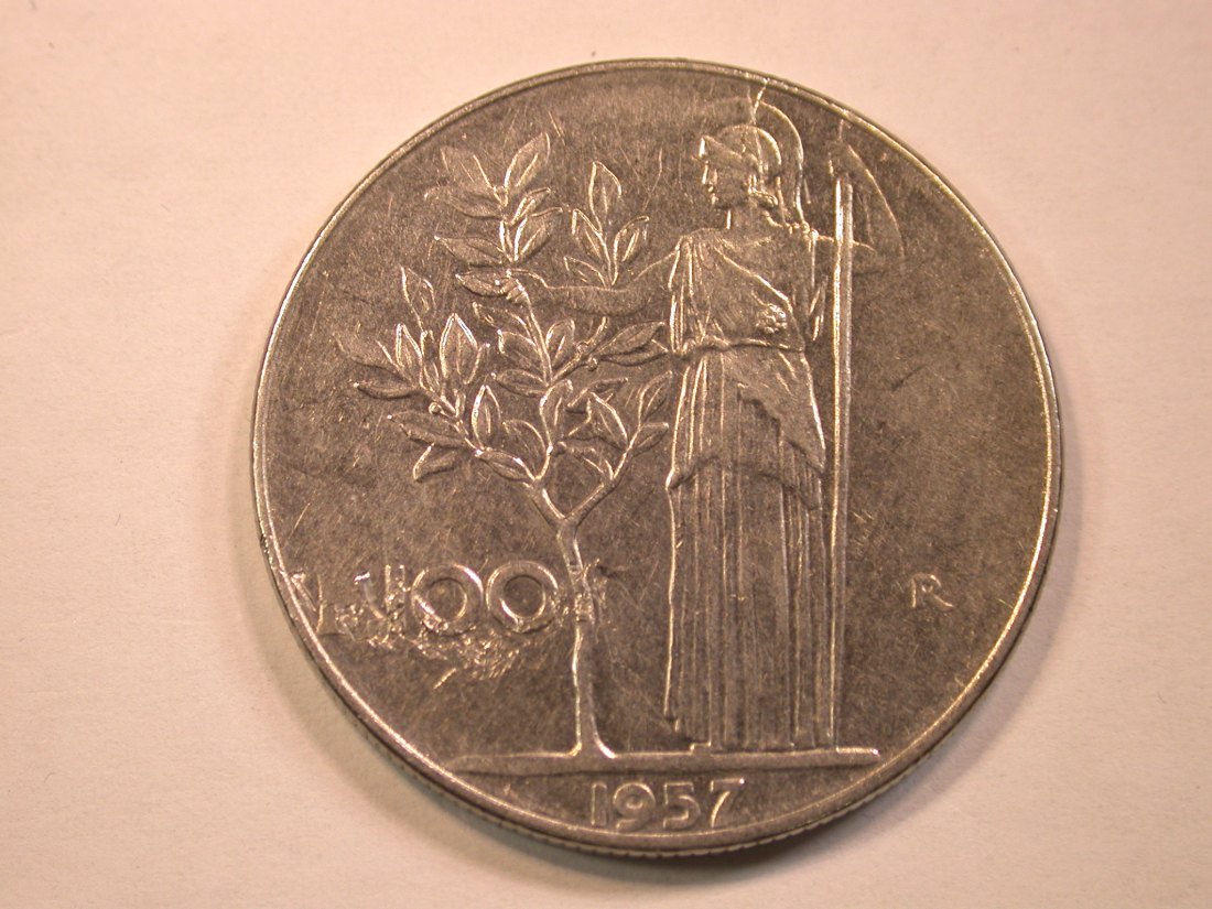  13011 Italien 100 Lire 1957 R in sehr schön   