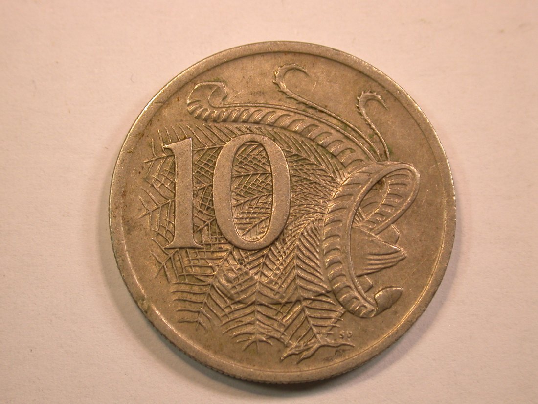  13011  Australien  10 Cents 1975 in ss+   