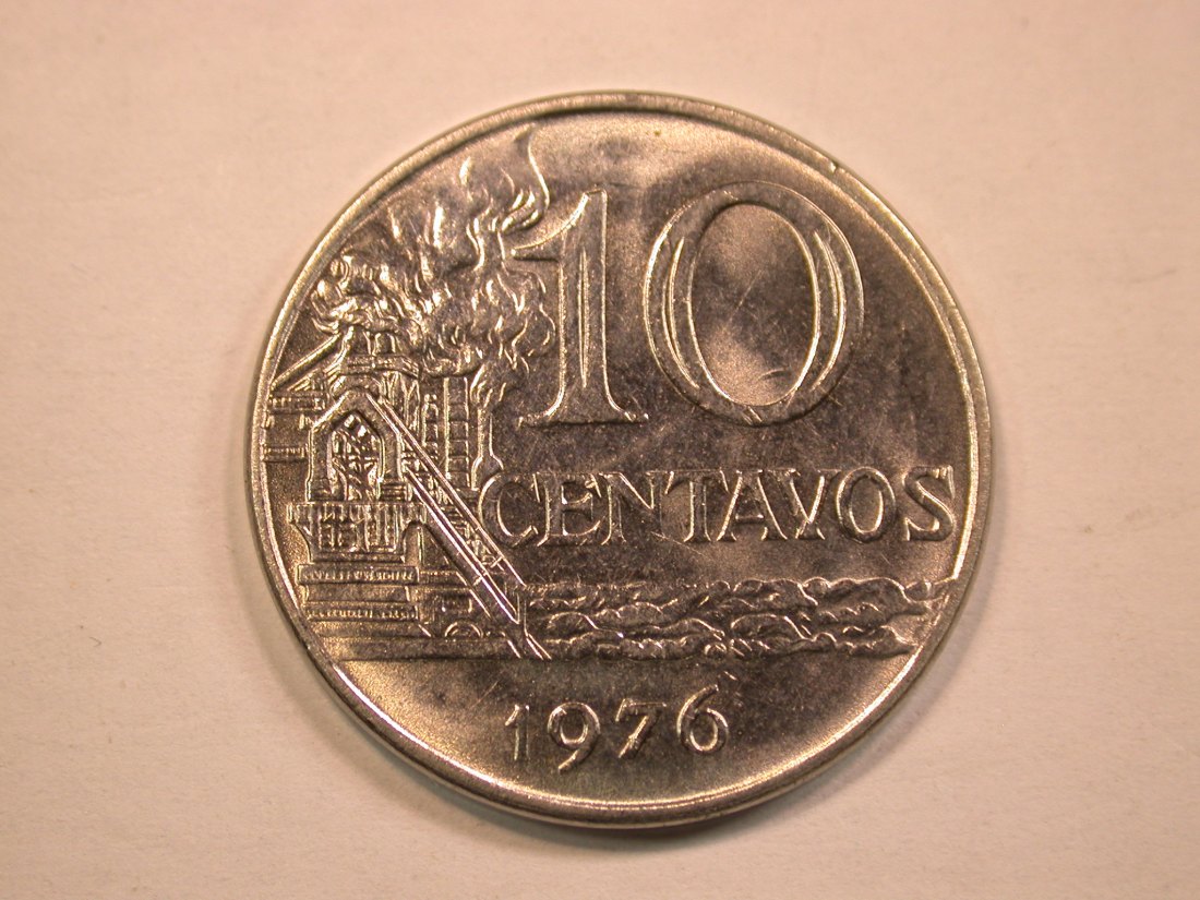  13011  Brasilien  10 Centavos 1976 in vz-st/f.st   