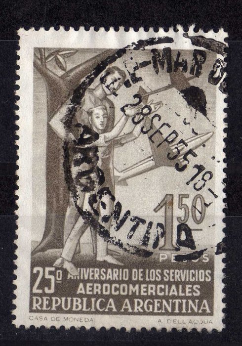  Argentinien 1,50 pesos 1955 gestempelt   