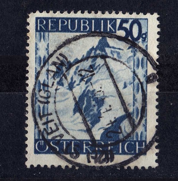  Österreich 50s <i>Berge</i> gestempelt, Top Rundstempel   