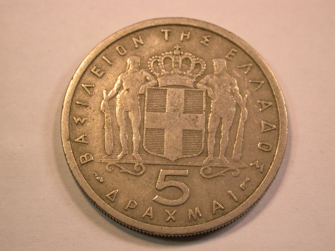 13401 Griechenland 5 Drachmen von 1954 in sehr schön Orginalbilder