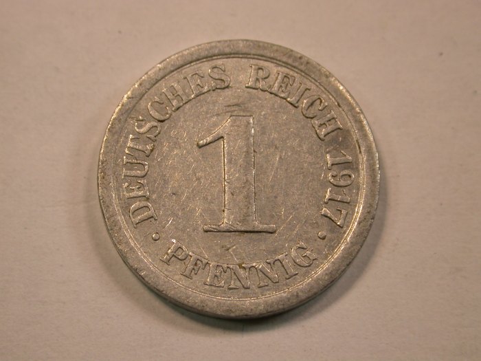 13402  Kaiserreich  1 Pfennig  1917 A in ss-vz  Orginalbilder   