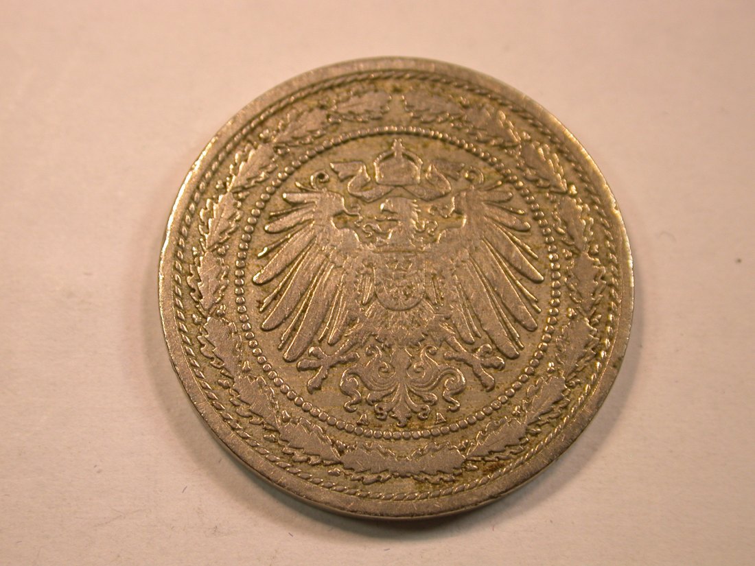  13403  Kaiserreich  20 Pfennig 1890 A in sehr schön   Orginalbilder   