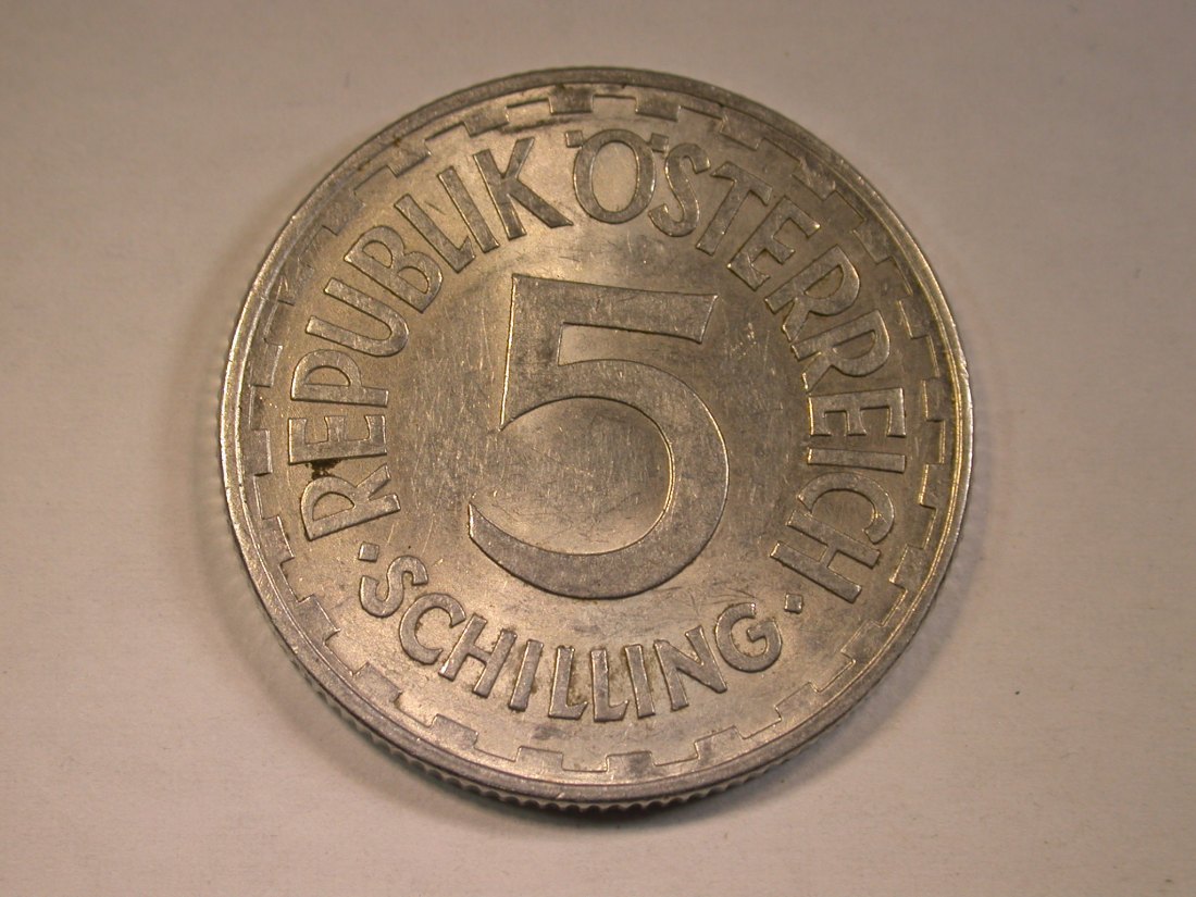  13404  Österreich  5 Schilling 1952  in vz-st/f.st  Orginalbilder   