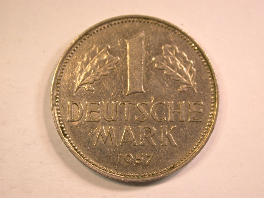 13405 BRD 1 Mark 1957 J seltener in sehr schön+ Orginalbilder