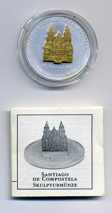  Nauru 10 Dollar 2006 Santiago de Compostella Originalkapsel mit Zertifikat RAR   