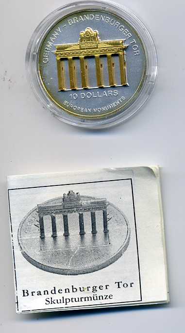  Nauru 10 Dollar 2002 Brandenburger Tor Originalkapsel mit Zertifikat RAR   