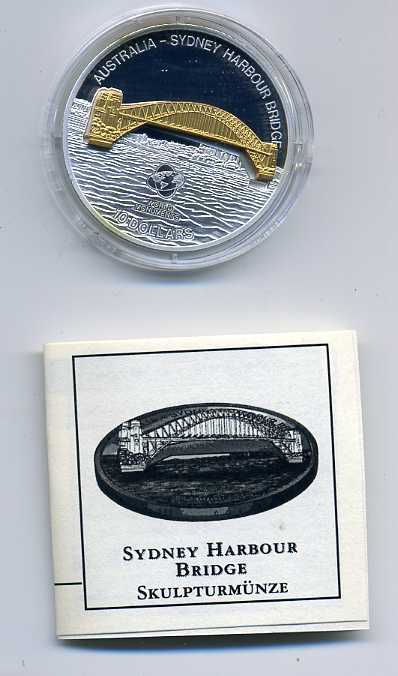  Cook Island 10 Dollar 2007 Harbour Bridge Sydney Originalkapsel mit Zertifikat RAR   