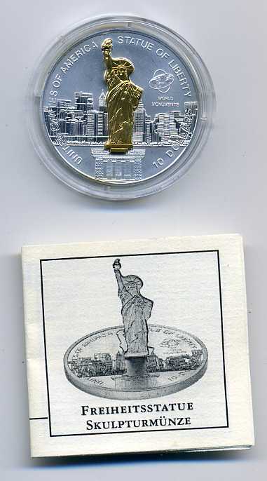  Cook Island 10 Dollar 2006 Freiheitsstatue Originalkapsel mit Zertifikat RAR   