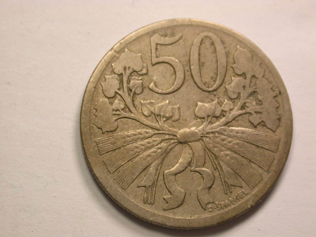 13406 CSSR 50 Heller 1922 in sehr schön Orginalbilder !!