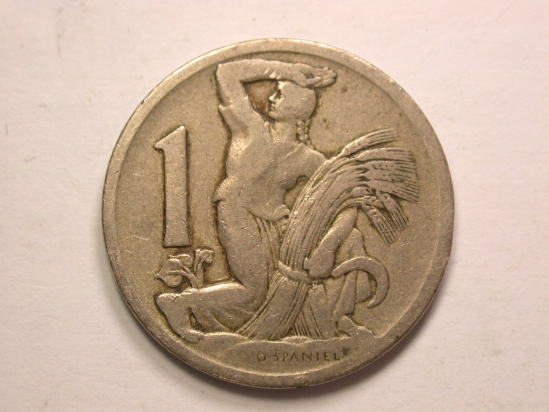 13407 CSSR 1 Krone 1923 in sehr schön Orginalbilder !!