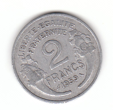  2 Francs Frankreich 1959  (G105)   