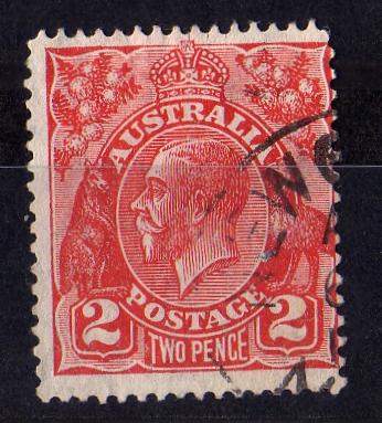  australia old stamp two pence RED   