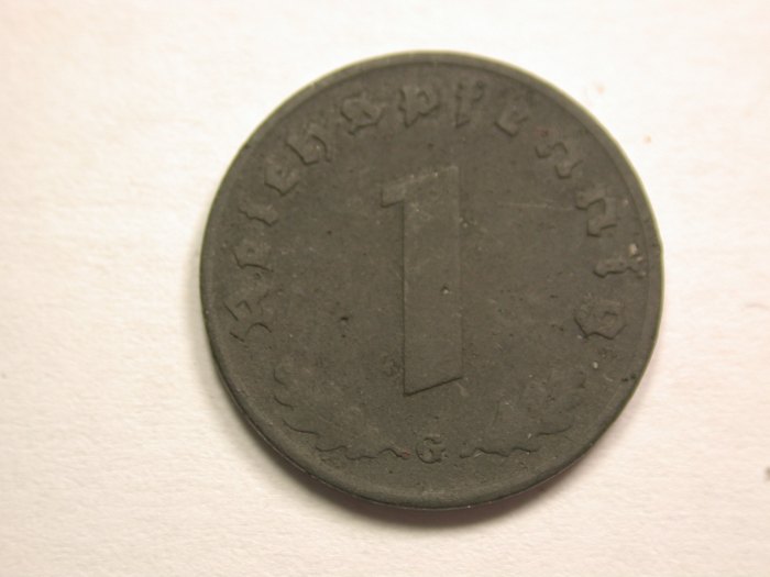  13408  3.Reich  1 Pfennig  1942 G ss-vz  Orginalbilder   