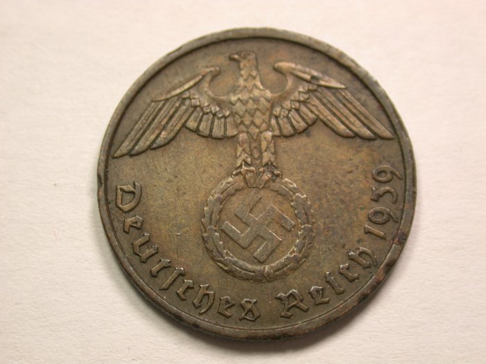  13408  3.Reich  2 Pfennig  1939 B  Belegstück  Orginalbilder   