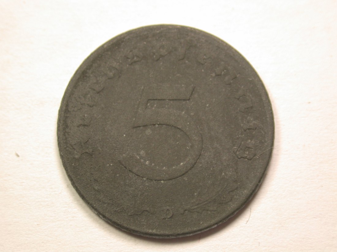 13408 3.Reich 5 Pfennig 1942 D in ss+ Orginalbilder