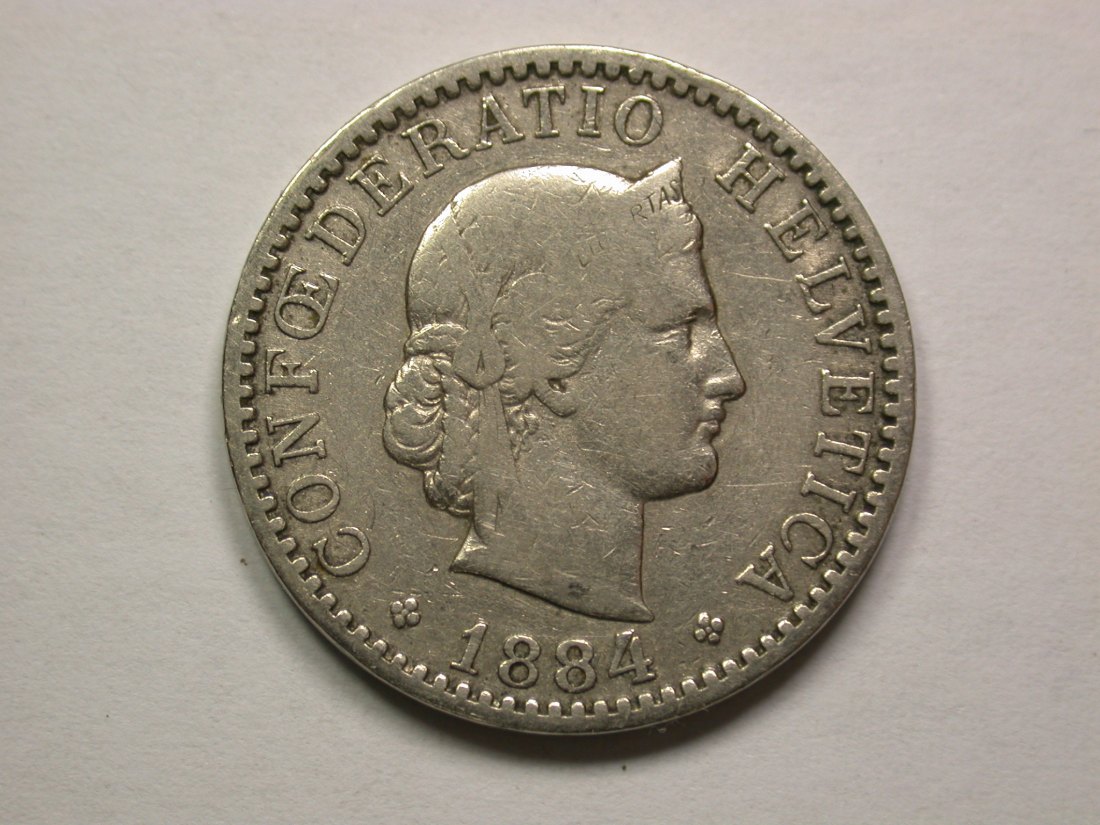 13409 Schweiz 20 Rappen 1884 in sehr schön Orginalbilder