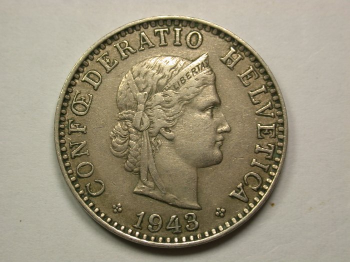 13409 Schweiz 20 Rappen 1943 in ss+ Orginalbilder