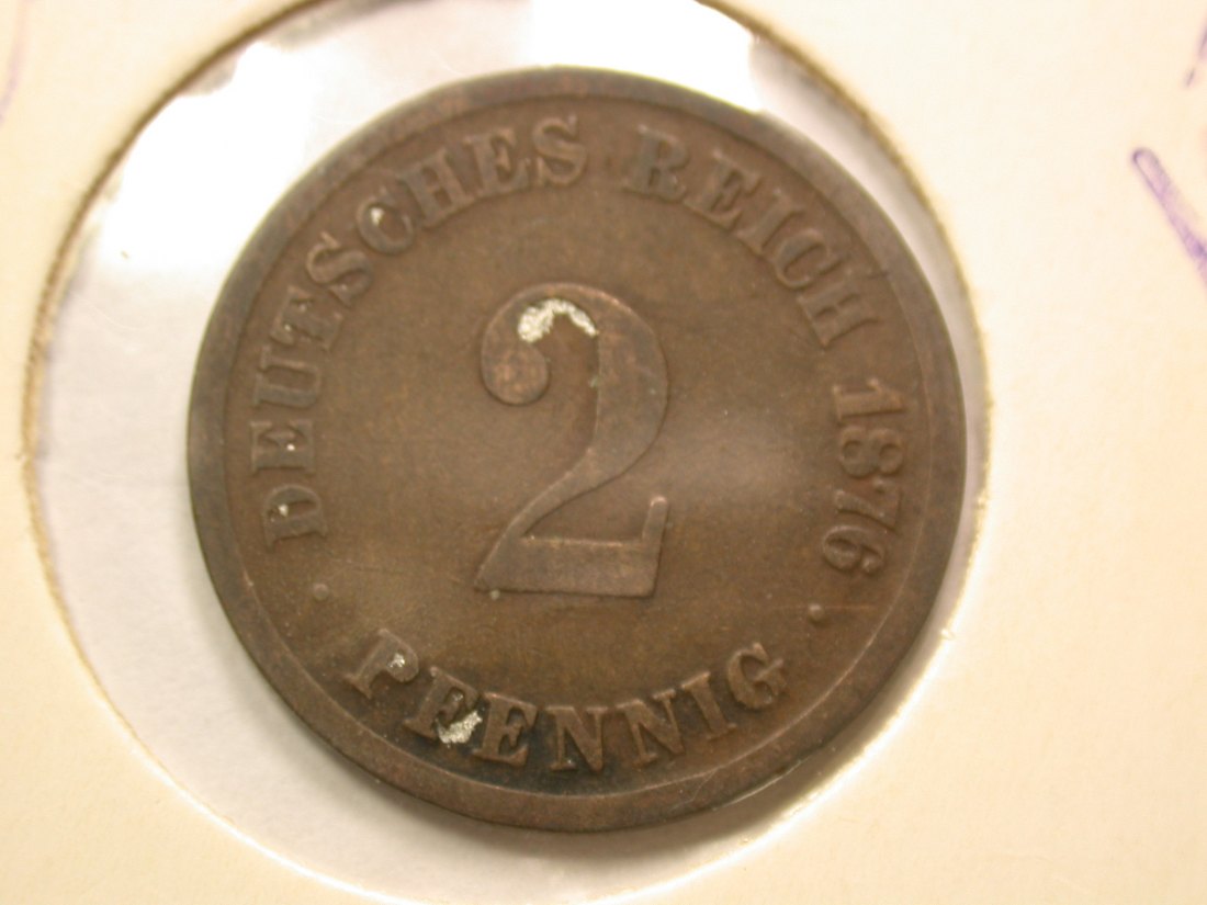 13206 KR 2 Pfennig von 1876 D in ss Orginalbilder