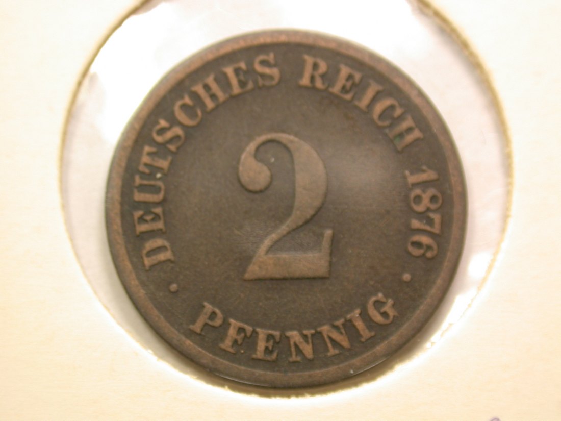 13206 KR 2 Pfennig von 1876 C in ss Orginalbilder