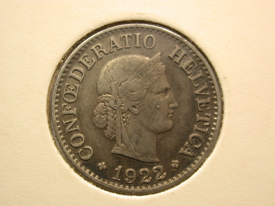 13207 Schweiz 10 Rappen 1922 in ss-vz Orginalbilder