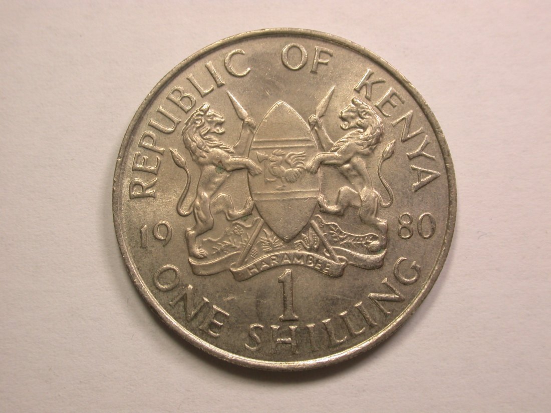13207 Kenia 1 Shilling 1980 in f.st/st Orginalbilder