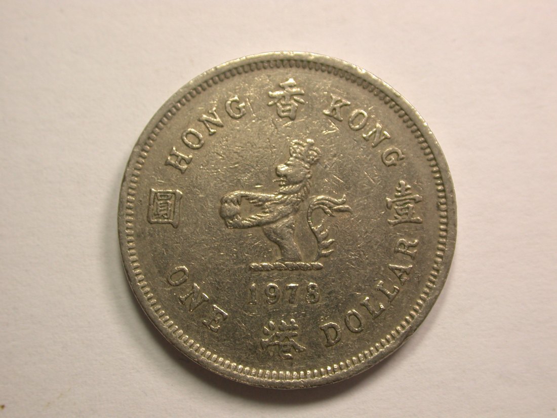  13207 Hong Kong  1 Dollar 1978 in ss Orginalbilder   