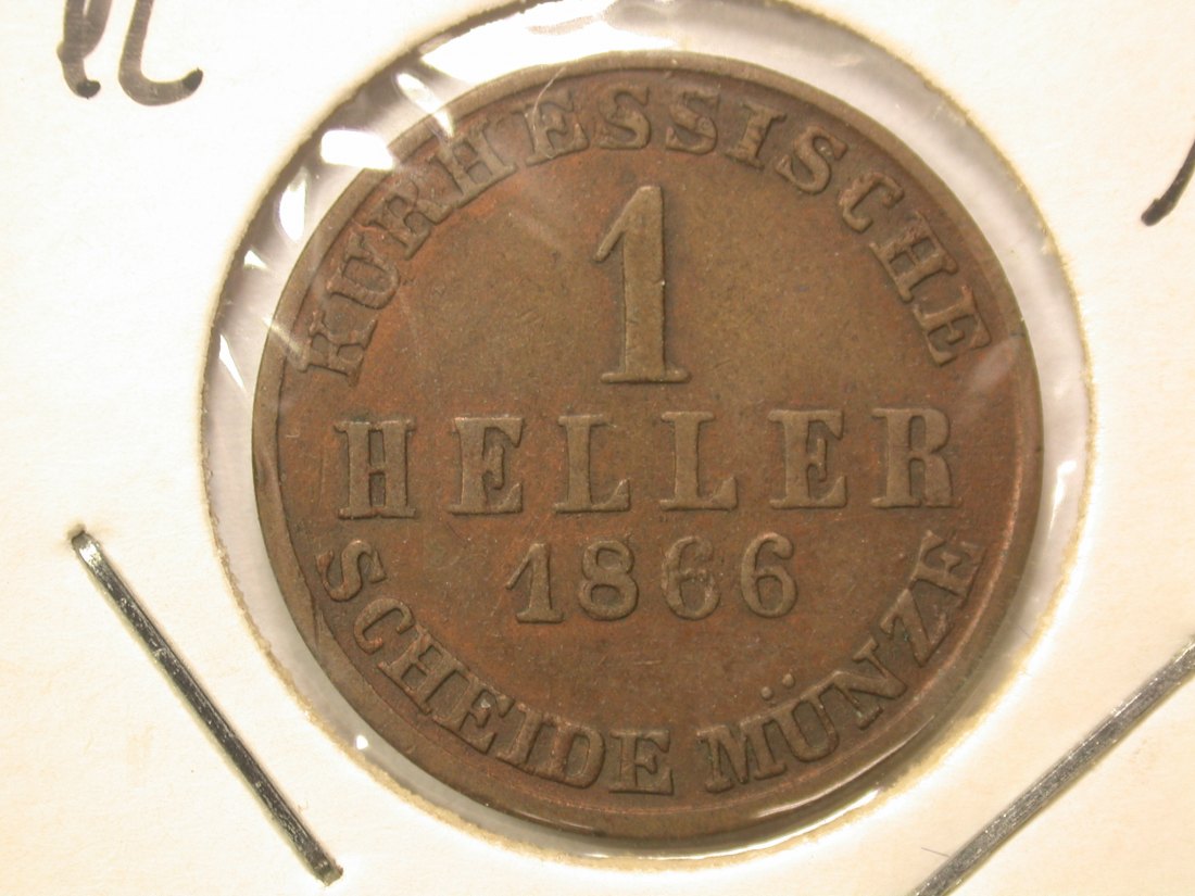  13208  Hessen Kassel Heller 1866 in  ss+  Orginalbilder   