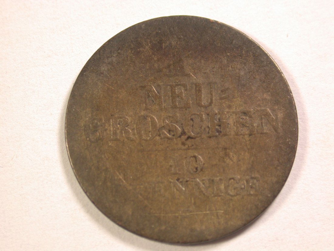 13410 Sachsen 1 Neugroschen = 10 Pfennige von 1852 in s-ss Orginalbilder