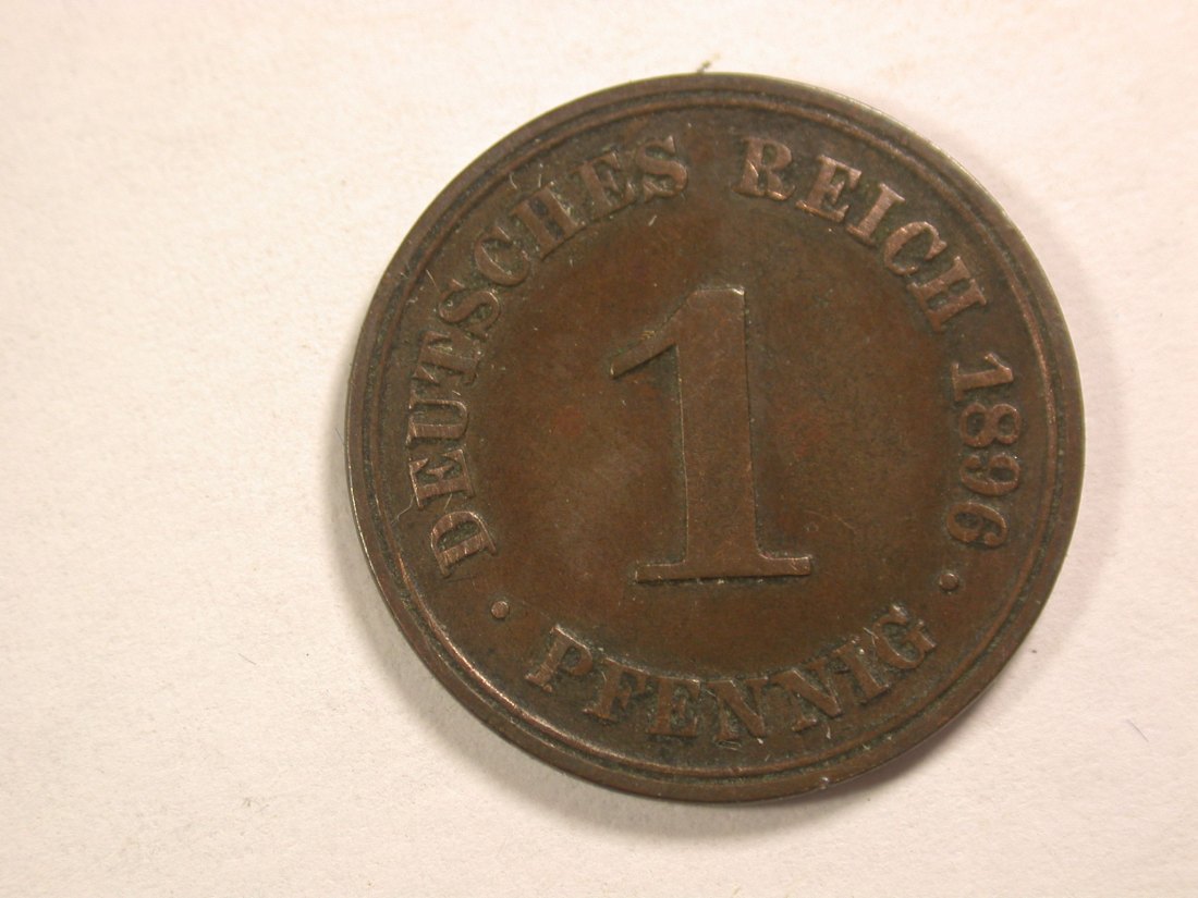 13410 KR 1 Pfennig 1896 A in ss-vz Orginalbilder