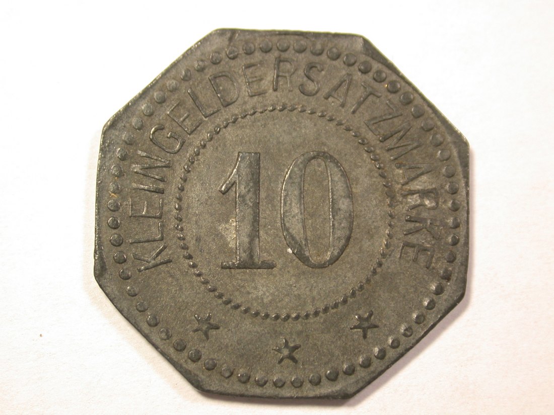  13413 Flensburg 10 Pfennig 1917 Notgeld in vz/vz+  Orginalbilder !!   