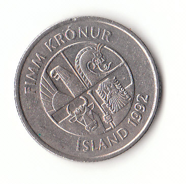 5 Kronur Island 1992 (F781)