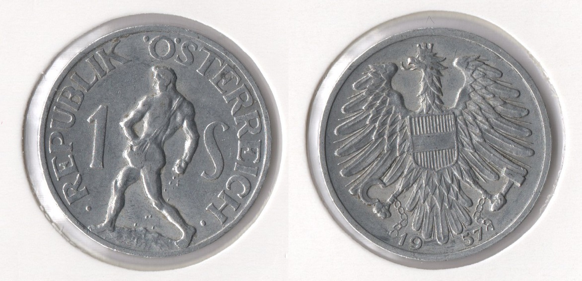  Österreich 1 Schilling 1957 (Alu) ss-vz   