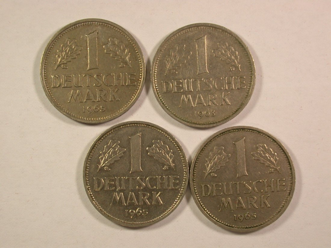  13302  BRD  1 Mark  1965 D,G und J  3 Stück sehr schön-Vorzüglich Orginalbilder   