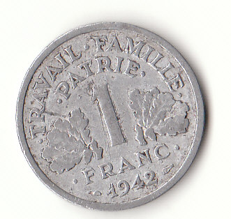  1 Francs Frankreich 1942 (G573)   