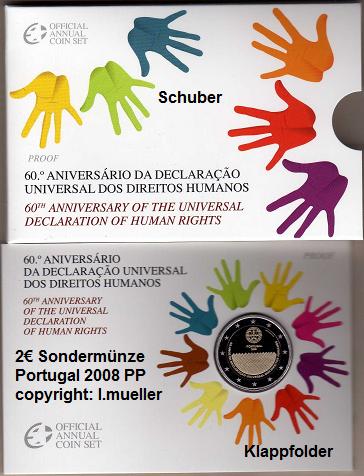 Portugal ...2 Euro Sondermünze 2008...PP..Menschenrechte   