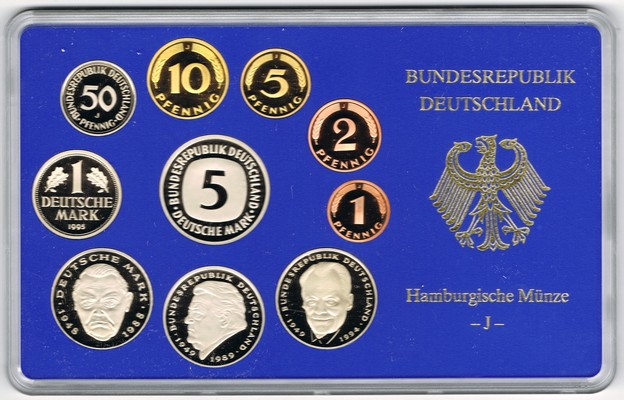  Deutschland  Kursmünzensatz  Hamburgische Münze 1995 J PP   