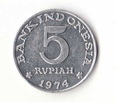  5 Rupiah Indonesien 1974 (G578)   