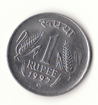  1 Rupee Indien 1997 mit Punkt unter der Jahreszahl  (G581)   